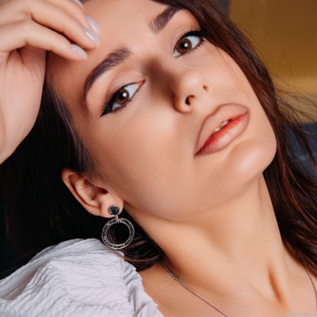 Серьги Fiore Luna, Jet Nut